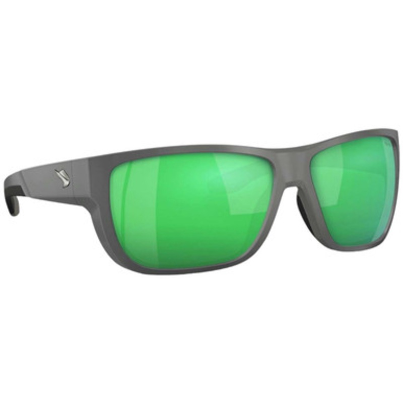 Fin-Nor 12/0 Sunglasses – Matte Dark Grey Frame/Green Mirror Poly Lens