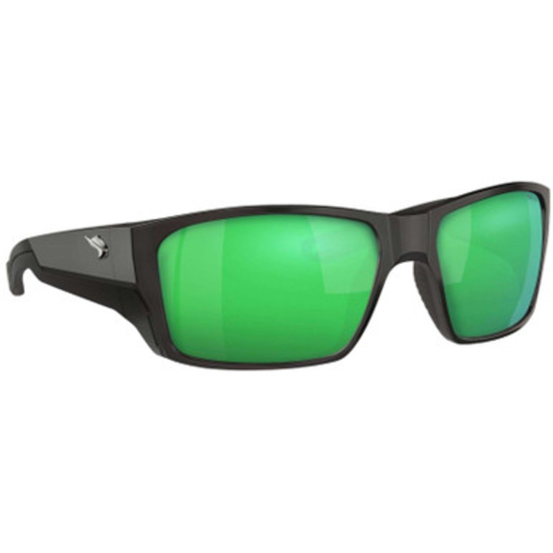 Fin-Nor Backdown Sunglasses – Matte Black Frame/Green Mirror Poly Lens