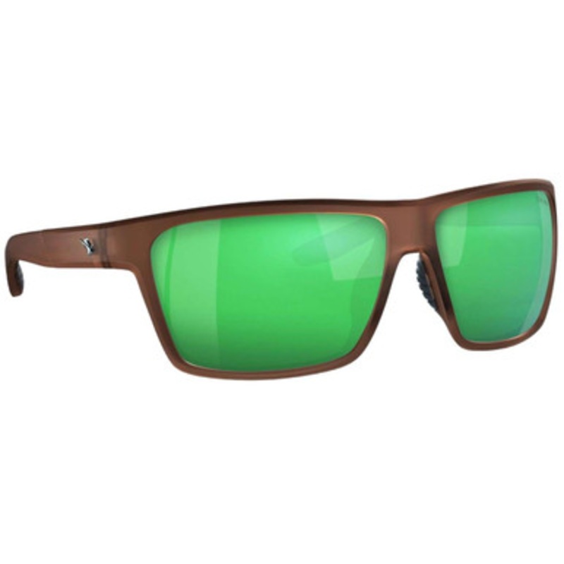 Fin-Nor Circle Hook Sunglasses – Frosted Matte Brown Frame/Green Mirror Poly Lens