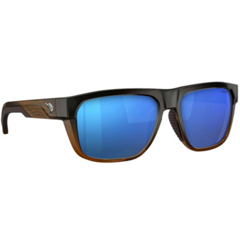 Fin-Nor Dropfly Sunglasses – Matte Brown Shoals Frame/Blue Mirror Glass Lens
