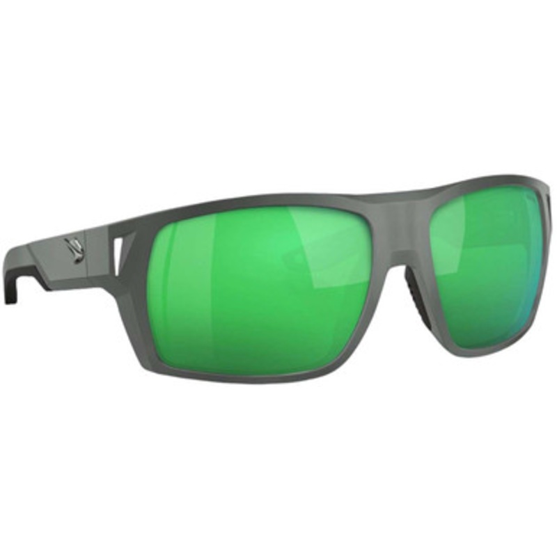 Fin-Nor Hells Bay Sunglasses – Matte Dark Grey Frame/Green Mirror Poly Lens