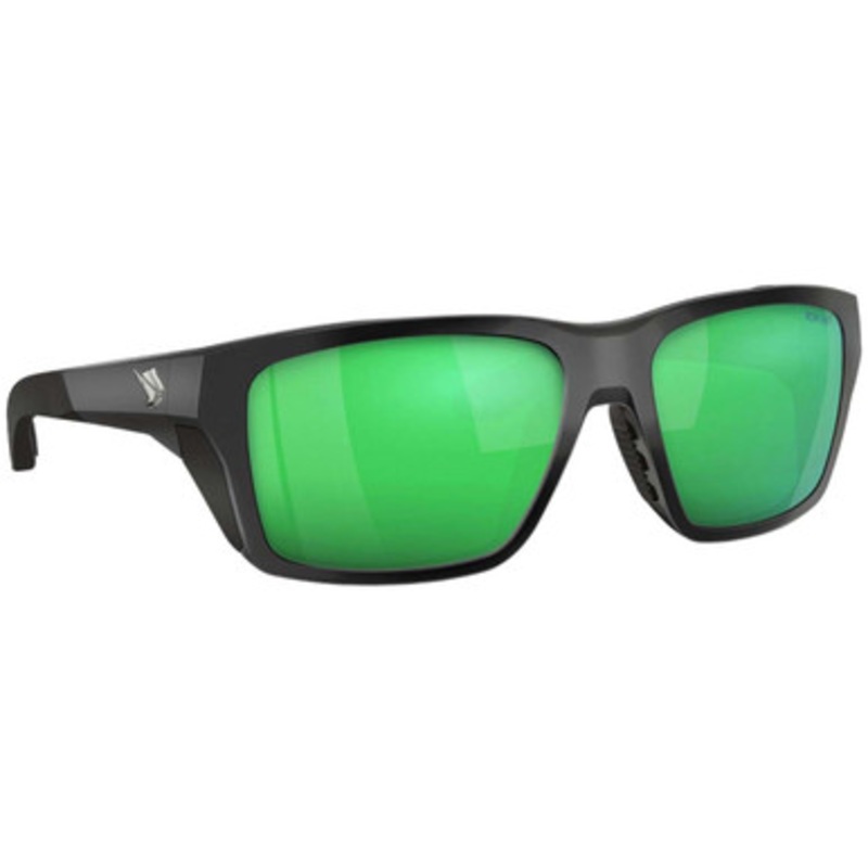 Fin-Nor Rum Line Sunglasses – Matte Black Frame/Green Mirror Poly Lens