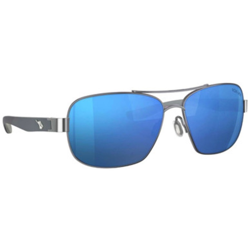 Fin-Nor Sandspur Sunglasses – Satin Gun/Frstd Matte Grey Frame/Blue Mirror Poly Lens