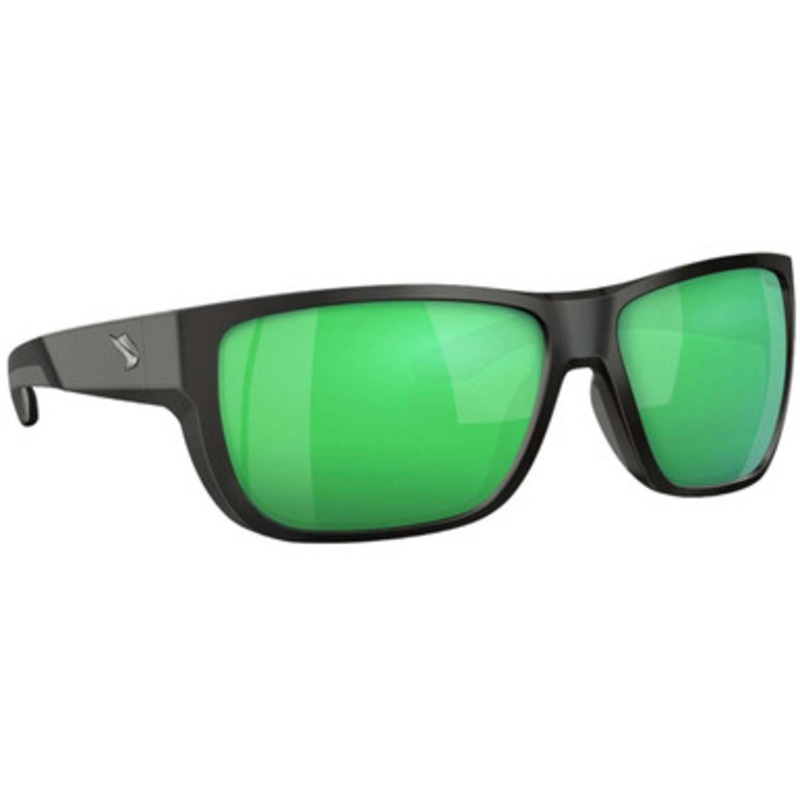 Fin-Nor 12/0 Sunglasses – Matte Black Frame/Green Mirror Poly Lens