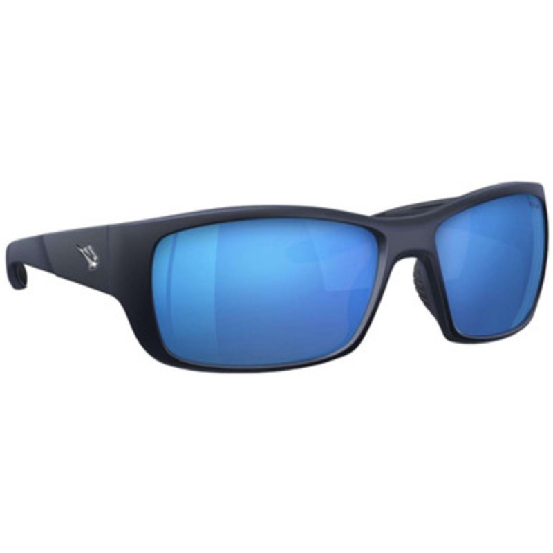 Fin-Nor Dredge Sunglasses – Matte Dark Blue Frame/Blue Mirror Glass Lens