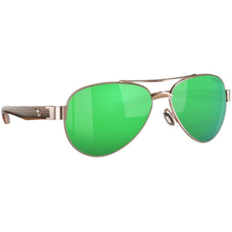 Fin-Nor Surf Candy Sunglasses – Rose Gold/Brown/Amber Stripe Frame/Green Mirror Poly Lens