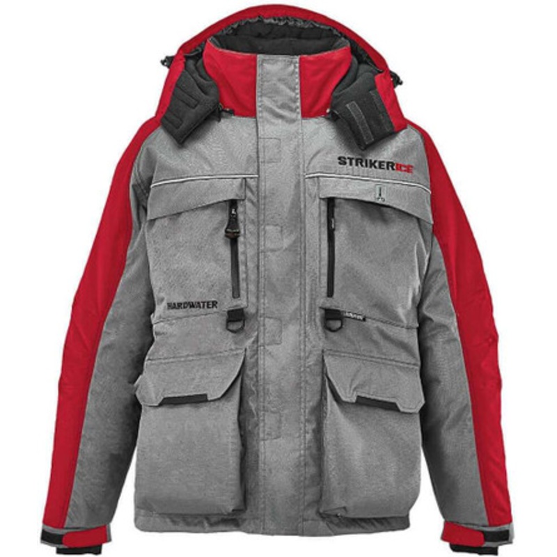 Striker 2023 Hardwater Jacket – Gray/Red – 4XL