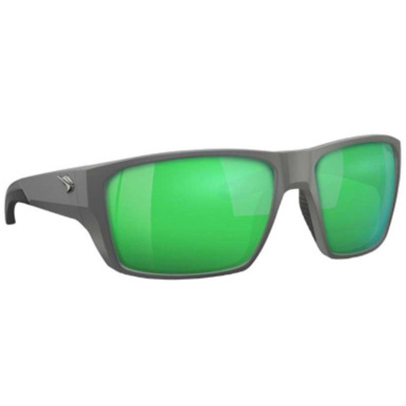 Fin-Nor Bouncer Sunglasses – Matte Dark Grey Frame/Green Mirror Poly Lens