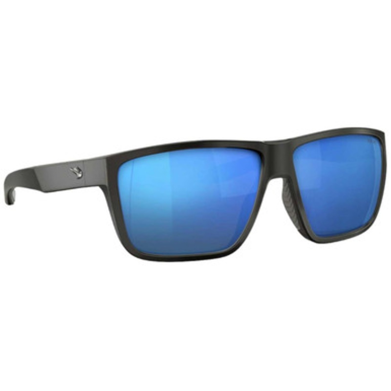 Fin-Nor Popper Sunglasses – Matte Black Frame/Blue Mirror Poly Lens