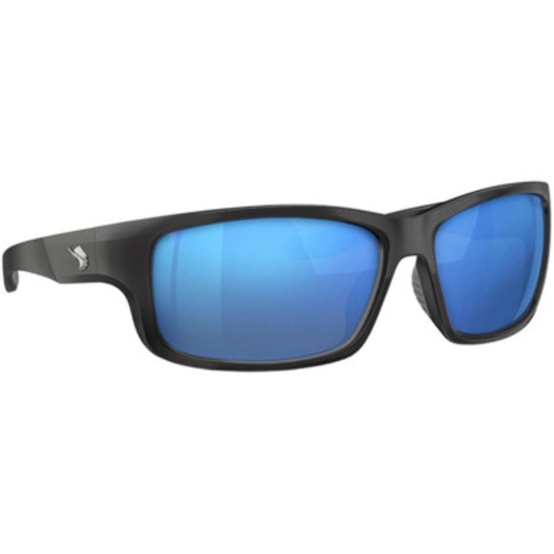 Fin-Nor RT Sunglasses – Matte Black Frame/Blue Mirror Poly Lens