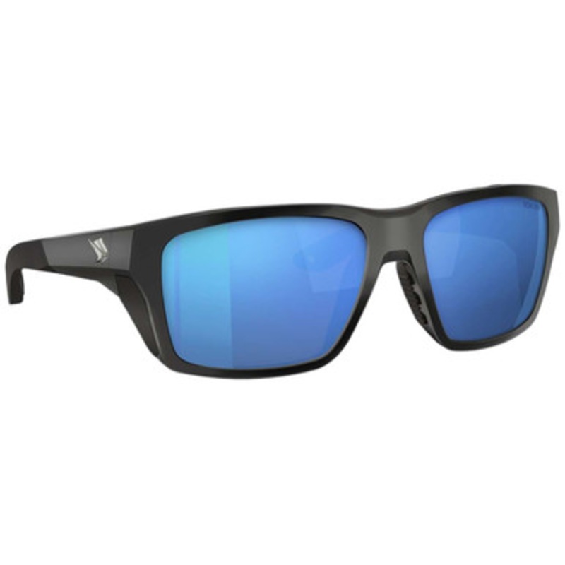Fin-Nor Rum Line Sunglasses – Matte Black Frame/Blue Mirror Poly Lens