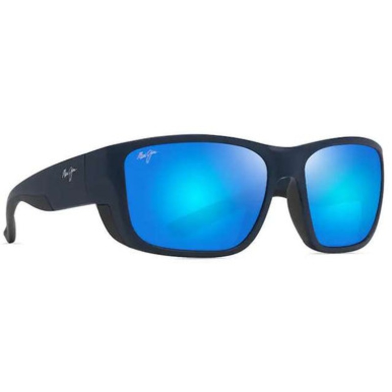 Maui Jim Amberjack Sunglasses – Matte Black w/Black Rubber/Blue Hawaii
