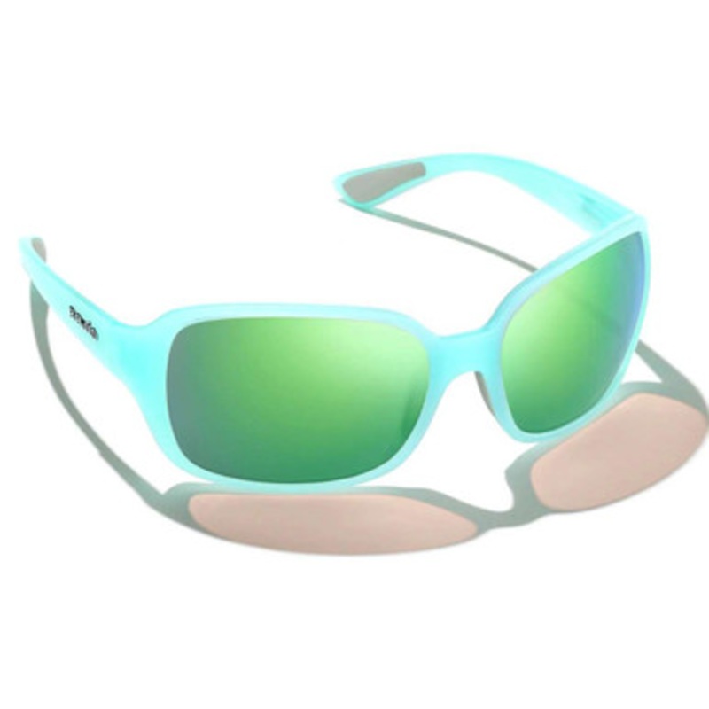 Bajio Balam Sunglasses – Light Blue Gloss Frame/Green Poly Lens