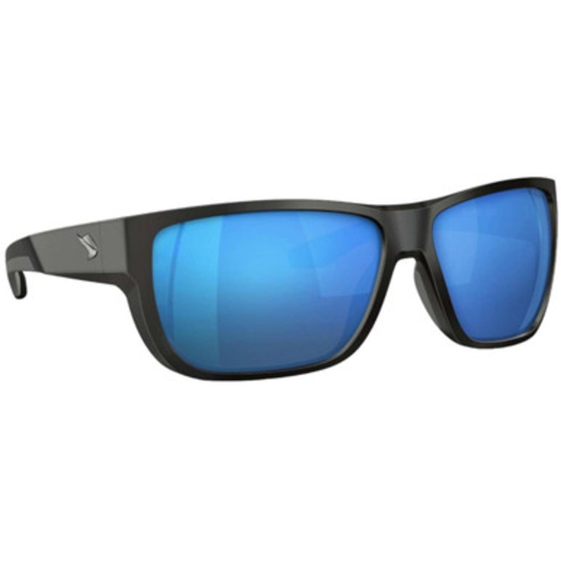 Fin-Nor 12/0 Sunglasses – Matte Black Frame/Blue Mirror Poly Lens
