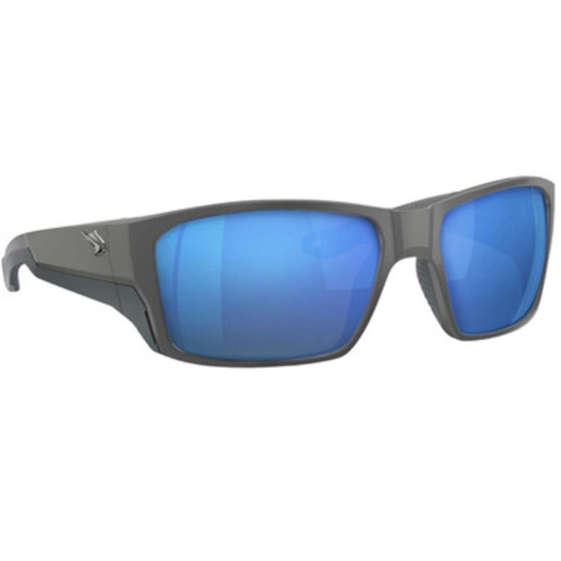 Fin-Nor Backdown Sunglasses – Matte Dark Grey Frame/Blue Mirror Poly Lens
