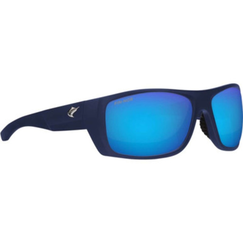 Fin-Nor Pinder Sunglasses – Matte Dark Blue Frame/Blue Mirror Poly Lens