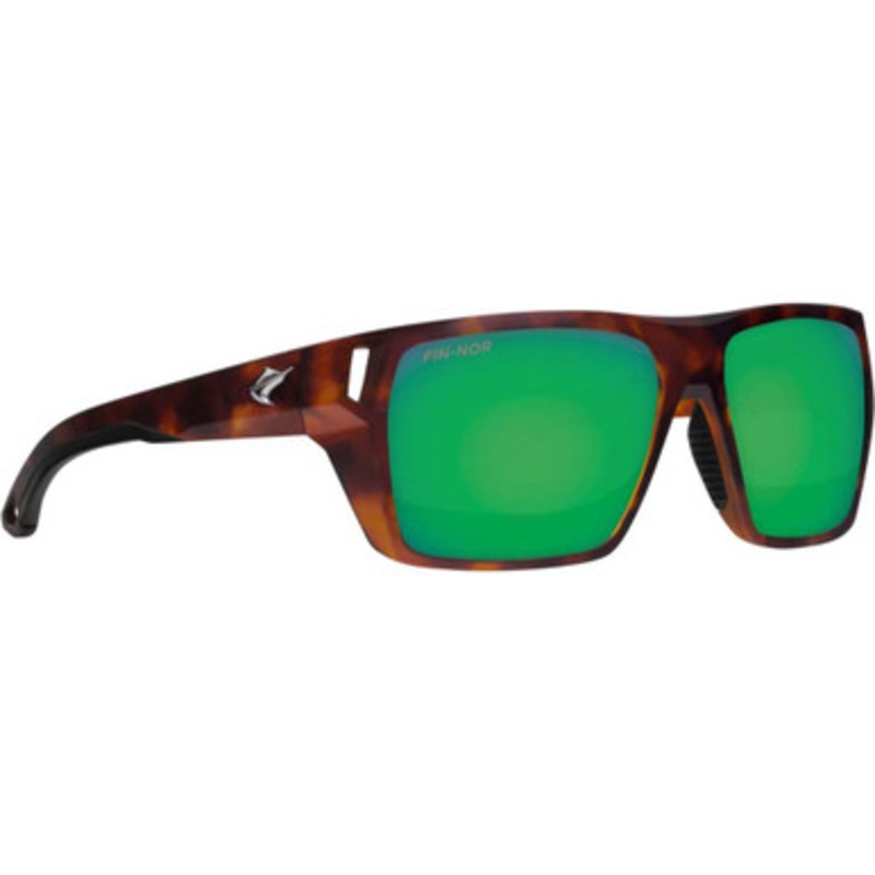 Fin-Nor Browns Bay Sunglasses – Matte Black Frame/Green Mirror Glass Lens