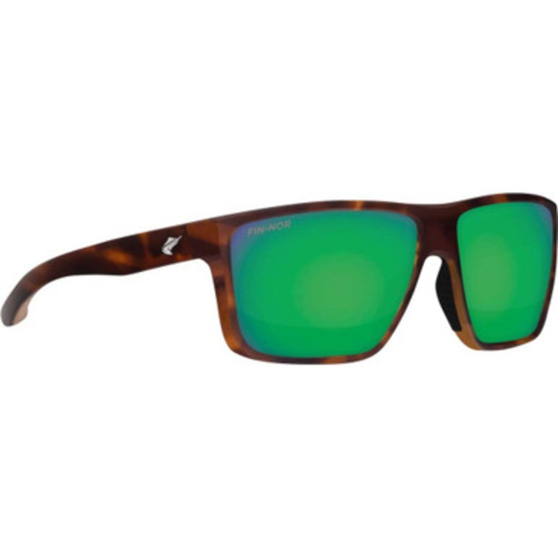 Fin-Nor Popper Sunglasses – Matte Tea Tortoise Frame/Green Mirror Glass Lens