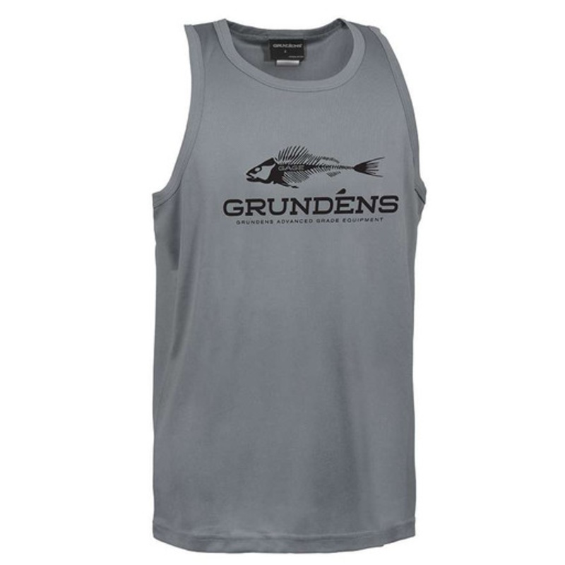 Grundens Fish Head Tank Top – Monument Grey – XL