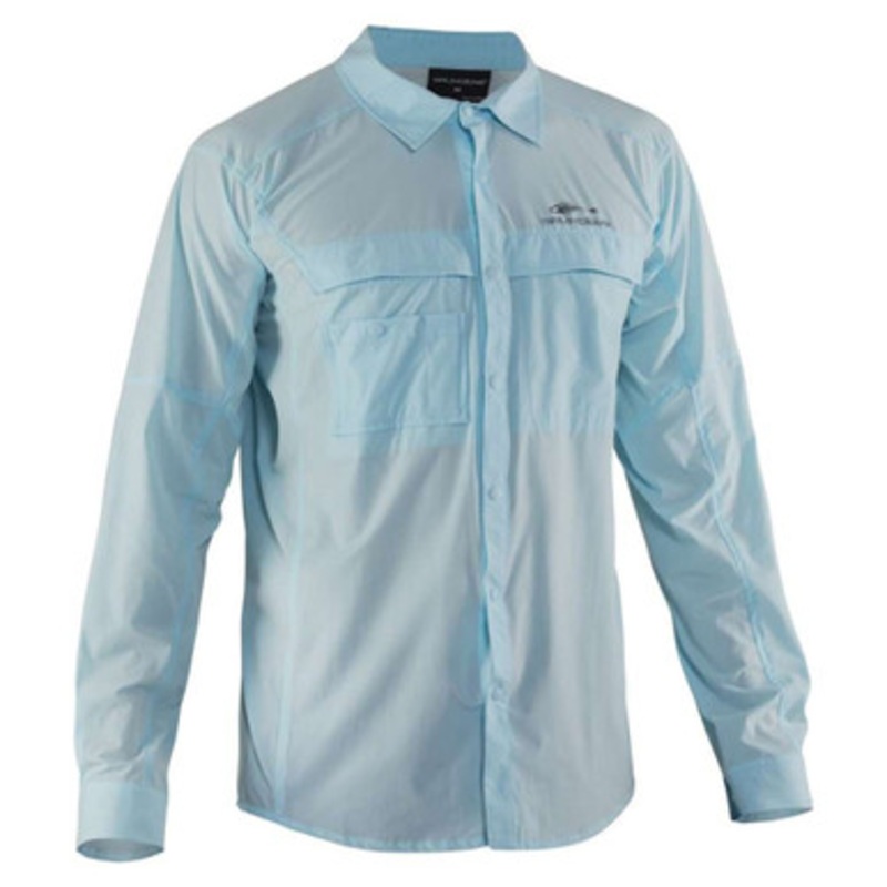 Grundens Hooksetter Long Sleeve Technical Shirt – Blue Water – L