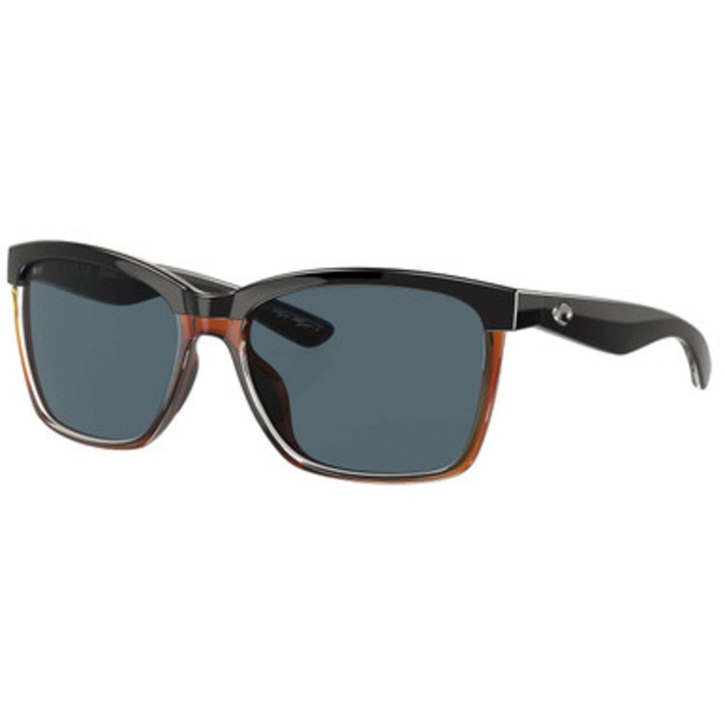 Costa Anaa Sunglasses – Shiny Black on Brown Frame/Gray 580P