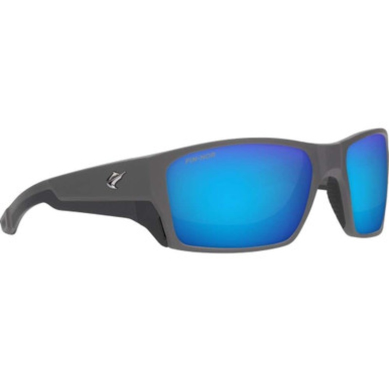 Fin-Nor Backdown Sunglasses – Matte Dark Grey Frame/Blue Mirror Glass Lens
