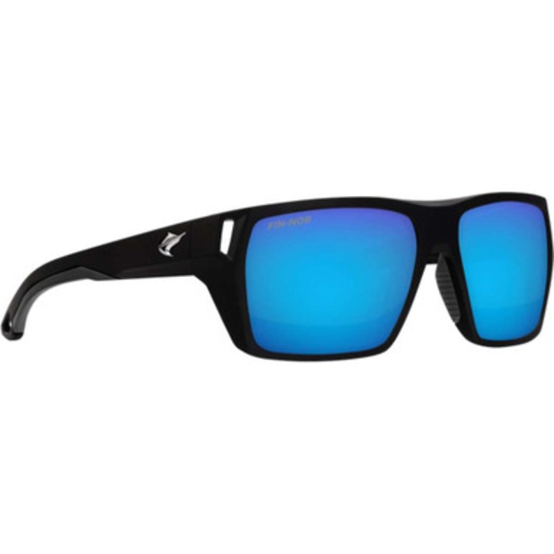 Fin-Nor Browns Bay Sunglasses – Matte Black Frame/Blue Mirror Glass Lens