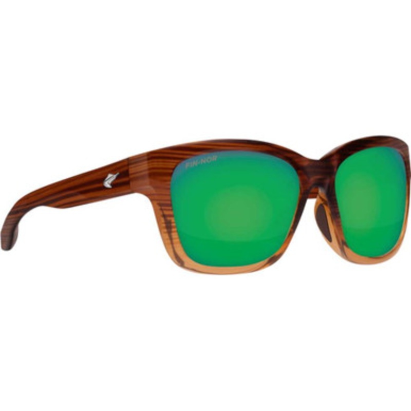 Fin-Nor Mordida Sunglasses – Honey Ripple Fade Frame/Green Mirror Glass Lens