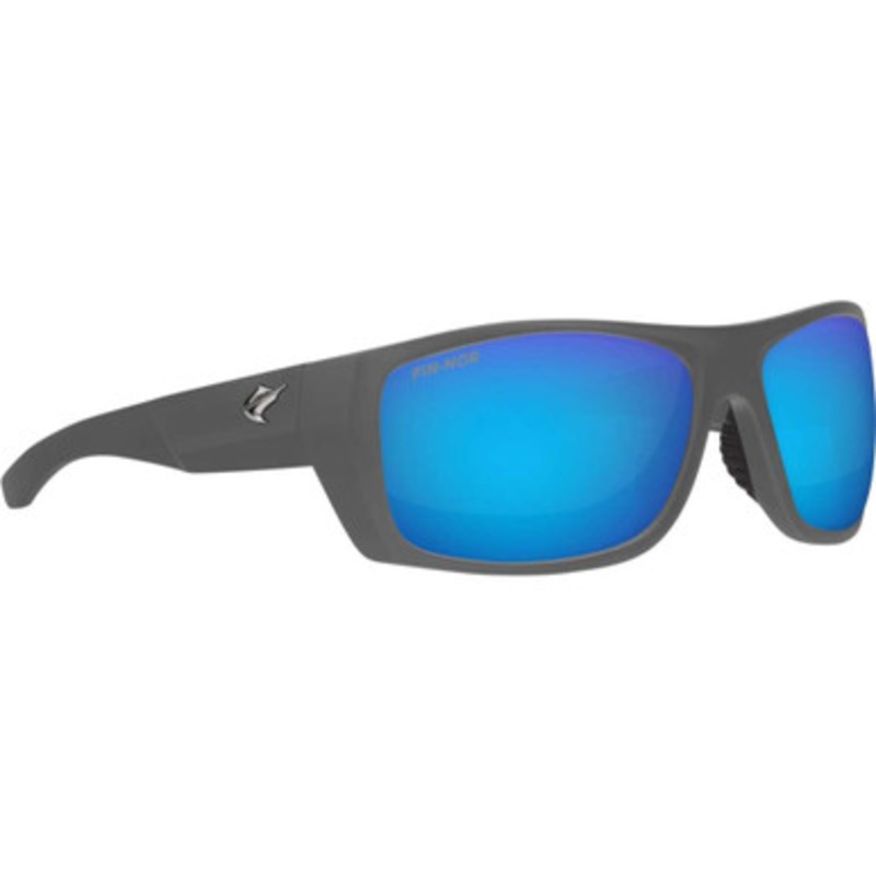Fin-Nor Pinder Sunglasses – Matte Shade Grey Frame/Blue Mirror Poly Lens