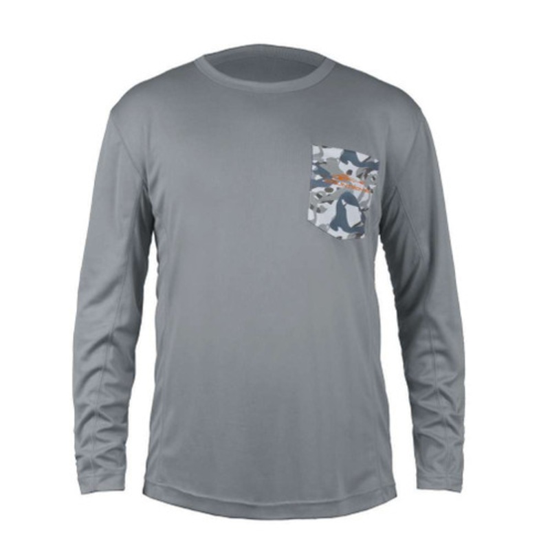 Grundens Fish Head Long Sleeve Shirt – Monument Grey – X-Large