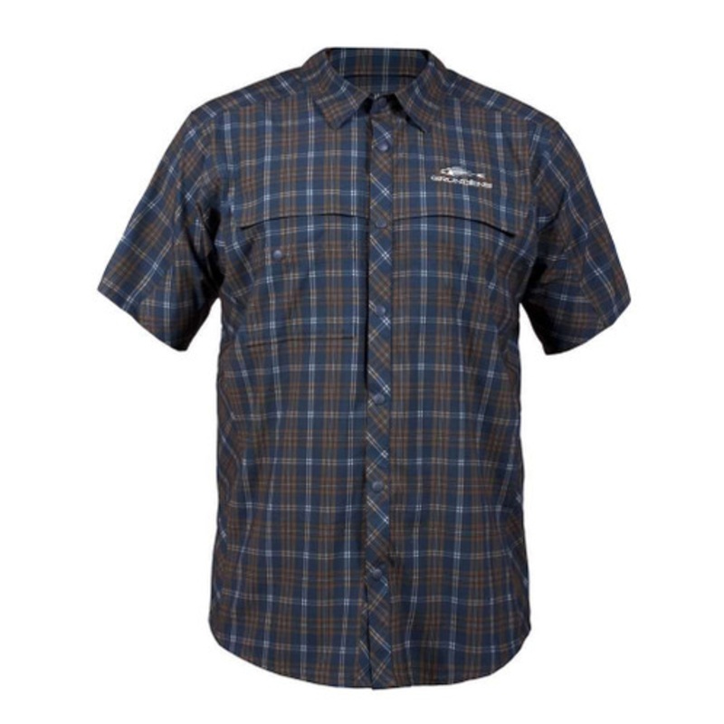 Grundens Fly Bridge Short Sleeve Shirt – Dark Slate – Large