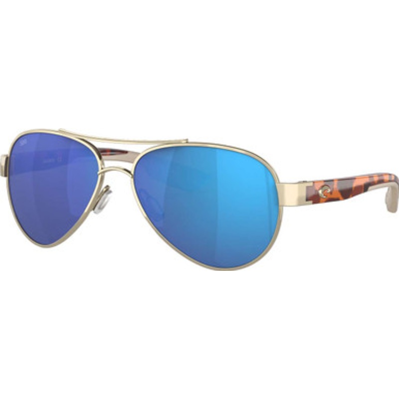 Costa Loreto Sunglasses – Rose Gold/Tortoise Temples/Blue Mirror 580G