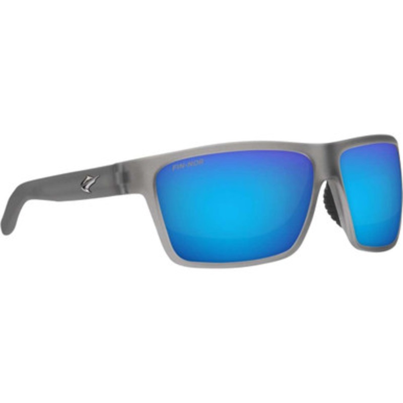 Fin-Nor Circle Hook Sunglasses – Frosted Matte Grey Frame/Blue Mirror Glass Lens