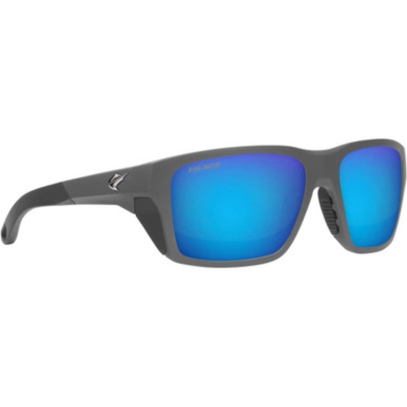 Fin-Nor Rum Line Sunglasses – Matte Dark Grey Frame/Blue Mirror Poly Lens