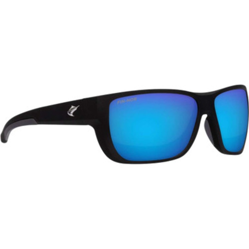 Fin-Nor 12/0 Sunglasses – Matte Black Frame/Blue Mirror Glass Lens