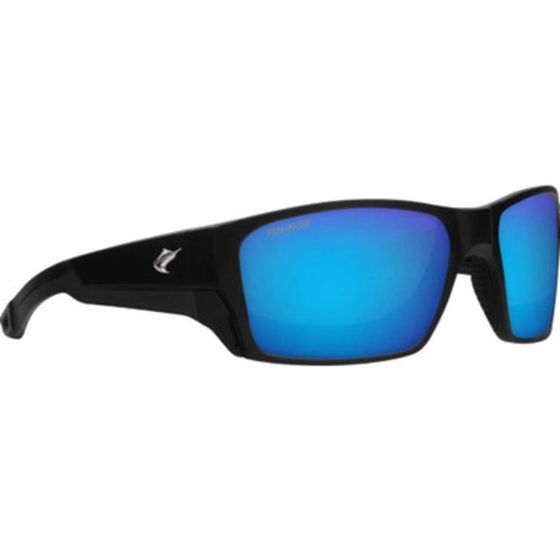 Fin-Nor Backdown Sunglasses – Matte Black Frame/Blue Mirror Glass Lens