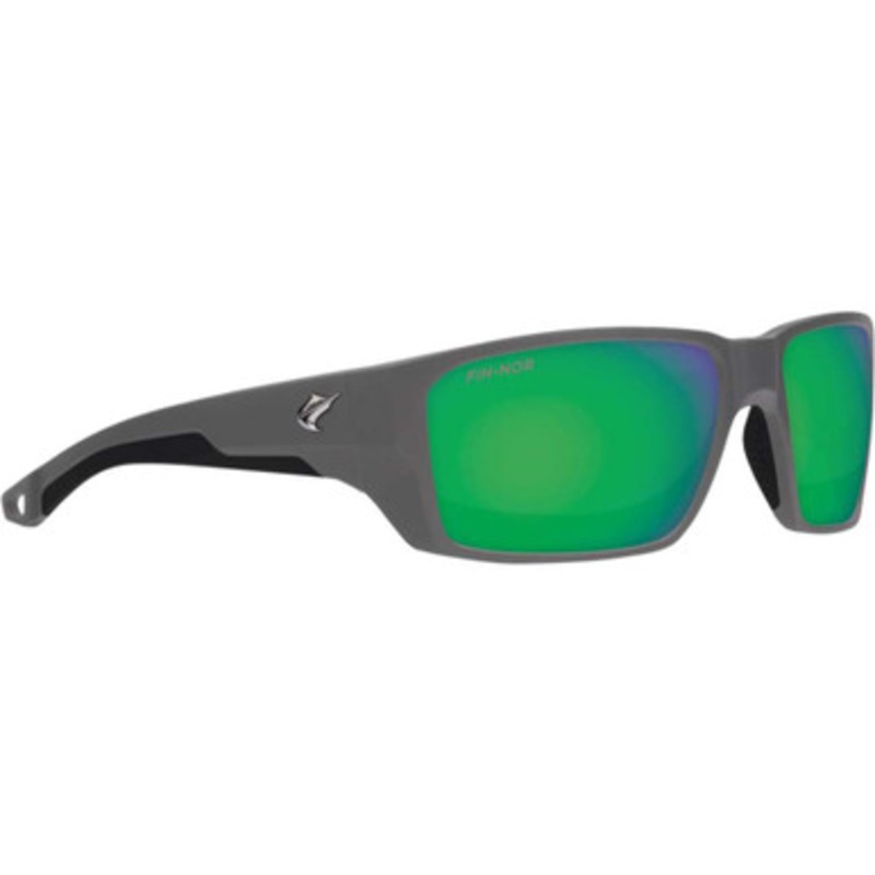 Fin-Nor Flybridge Sunglasses – Matte Dark Grey Frame/Green Mirror Glass Lens