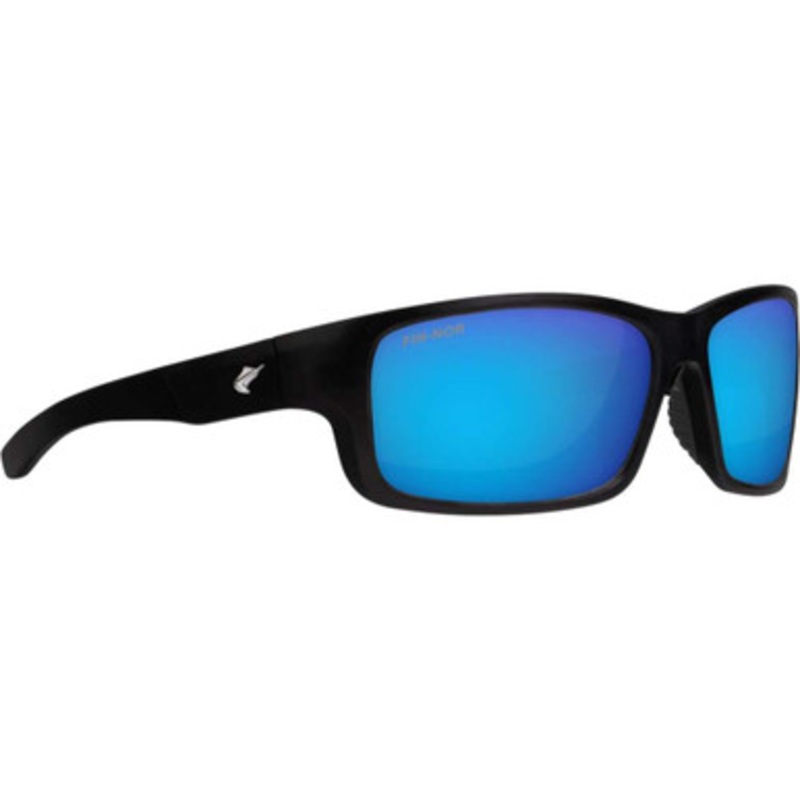 Fin-Nor RT Sunglasses – Matte Black Frame/Blue Mirror Glass Lens