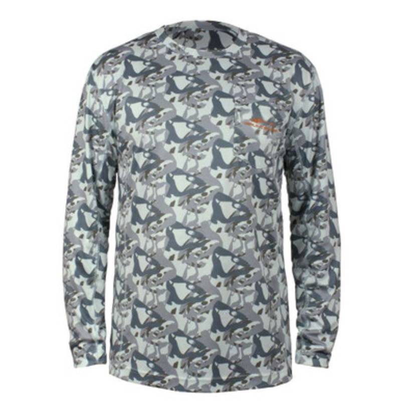 Grundens Fish Head Long Sleeve Shirt – Grey Camo – Medium