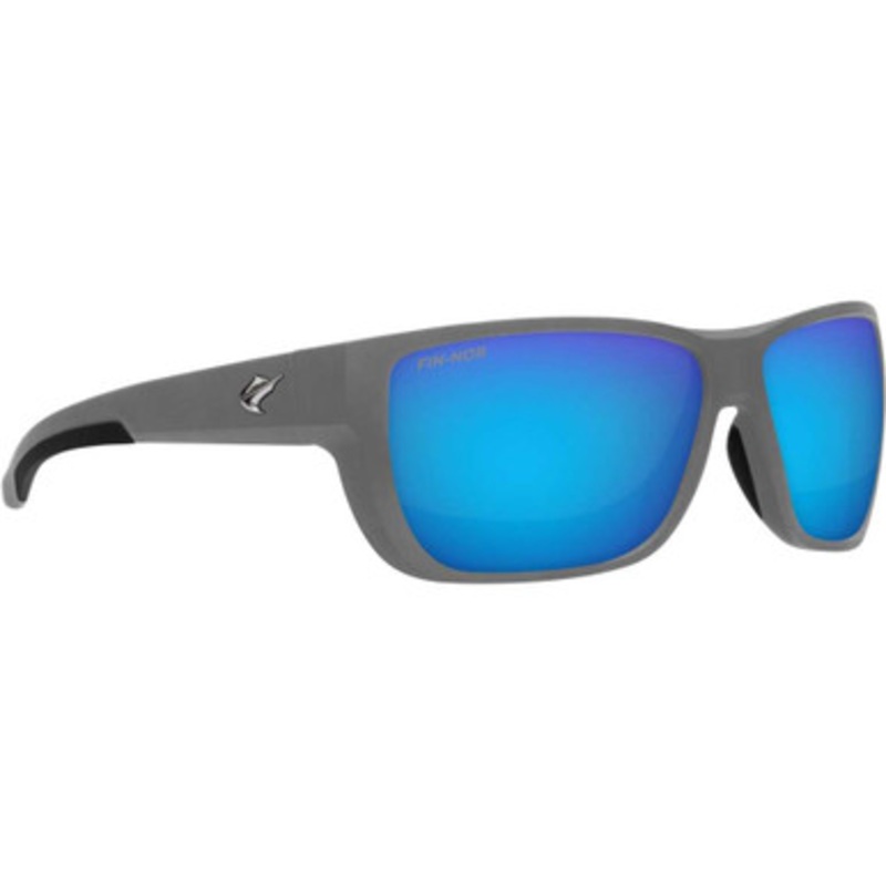 Fin-Nor 12/0 Sunglasses – Matte Dark Grey Frame/Blue Mirror Glass Lens