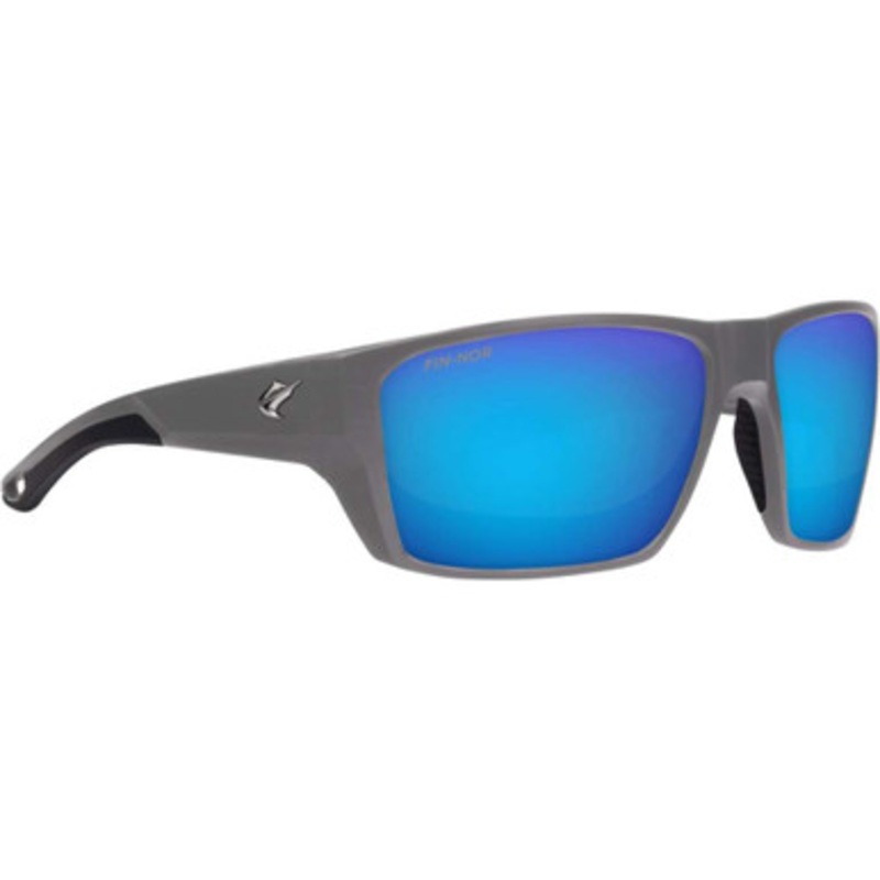 Fin-Nor Bouncer Sunglasses – Matte Dark Grey Frame/Blue Mirror Glass Lens