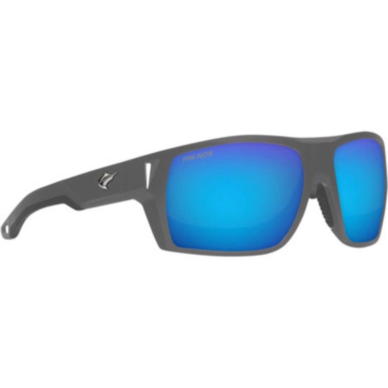 Fin-Nor Hells Bay Sunglasses – Matte Dark Grey Frame/Blue Mirror Glass Lens