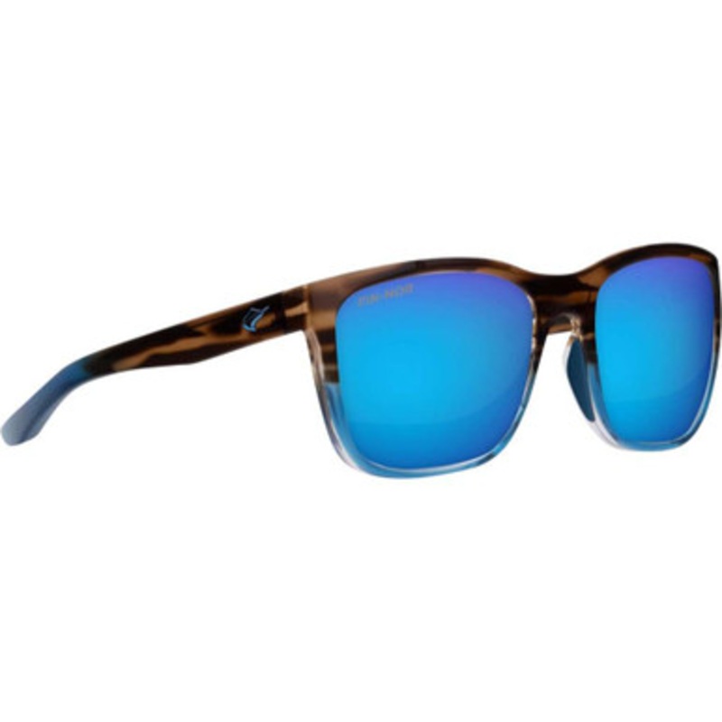 Fin-Nor Tilloo Sunglasses – Brown Stripe/Blue Fade Frame/Blue Mirror Poly Lens