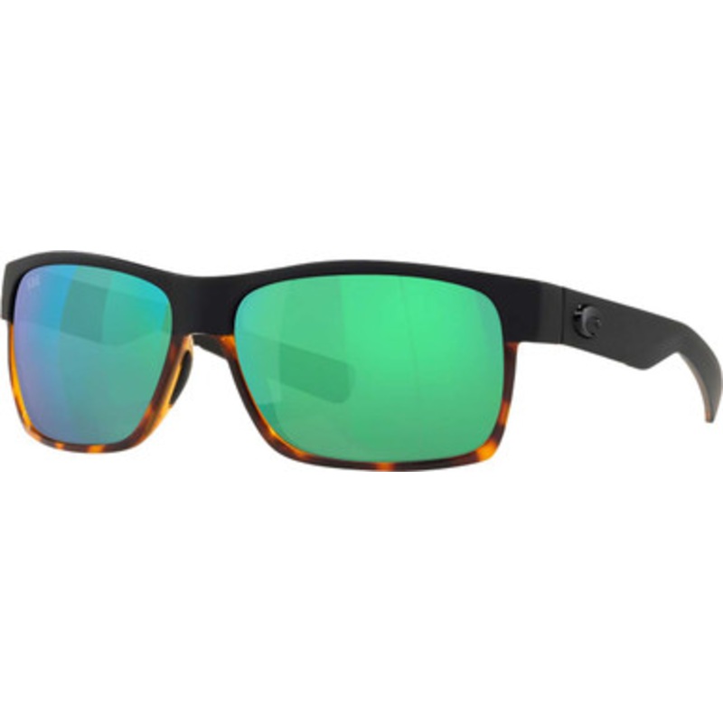 Costa Half Moon Sunglasses – Matte Black/Shiny Tort/Green Mirror 580G