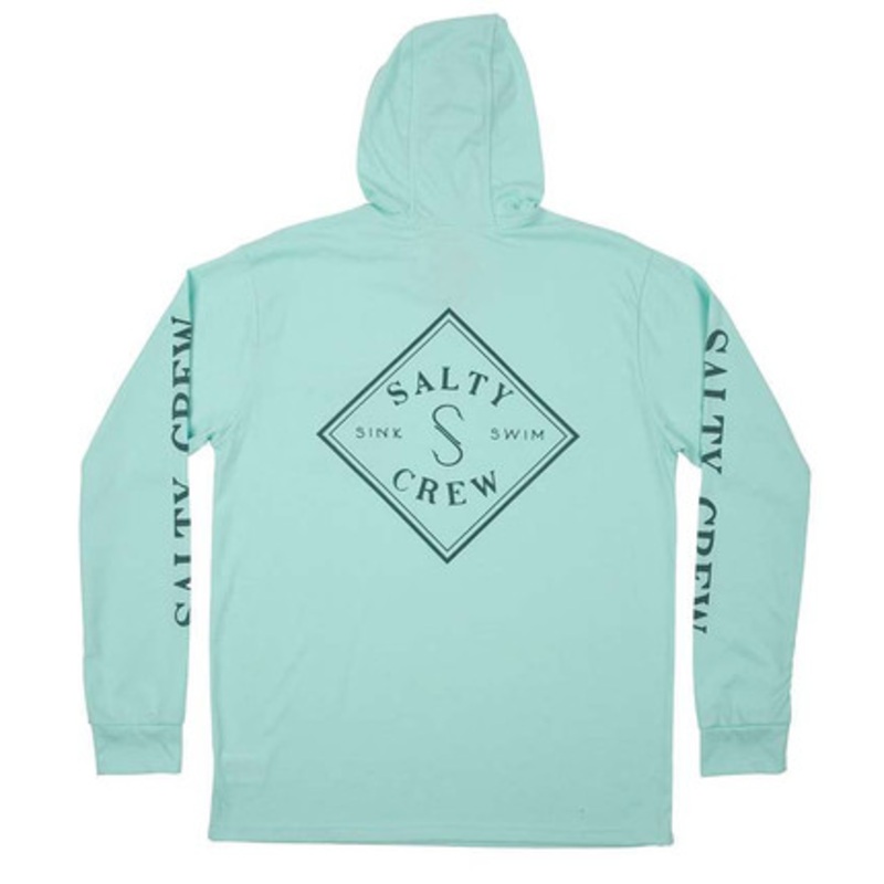 Salty Crew Tippet Pocket Hood Tech Tee – Seafoam – Small