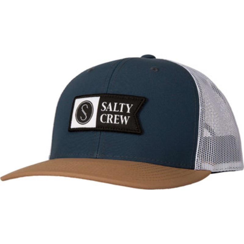 Salty Crew Pinnacle 2 Retro Trucker Hat – Indigo/Tan