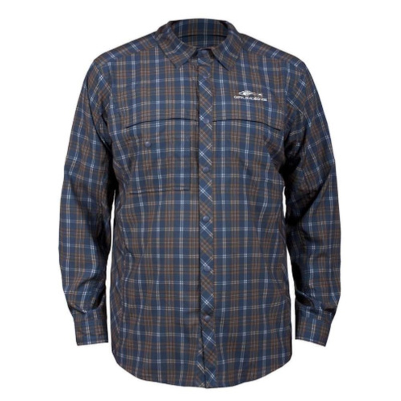 Grundens Fly Bridge Long Sleeve Shirt – Dark Slate – Large