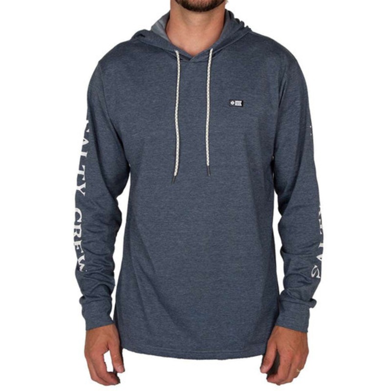 Salty Crew Deckhand Hood Tech T-Shirt – Navy – X-Large