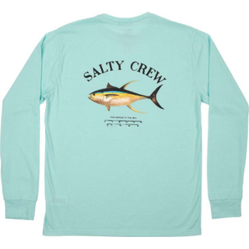 Salty Crew Ahi Mount Long Sleeve Tech T-Shirt – Sea Foam – X-Large