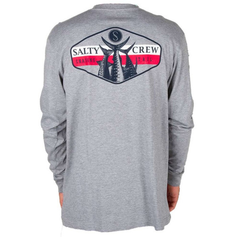 Salty Crew High Tail Premium Long Sleeve Tee – Athletic Heather – X-Large